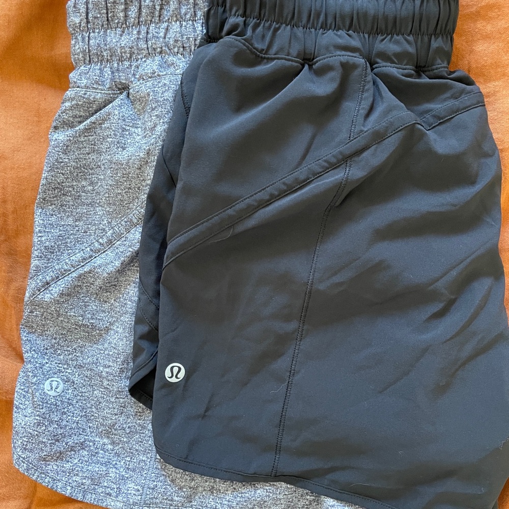 2 pairs of Lululemon Track That High-Rise Lined Short 5" size 6